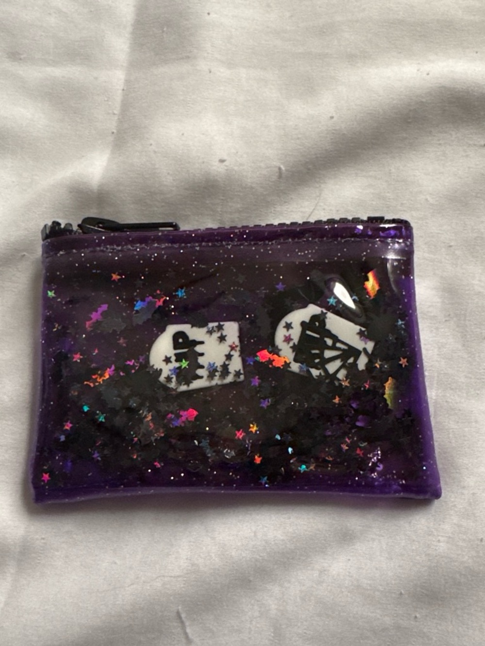 Electric Bubblegum Liquid Glitter coin purse